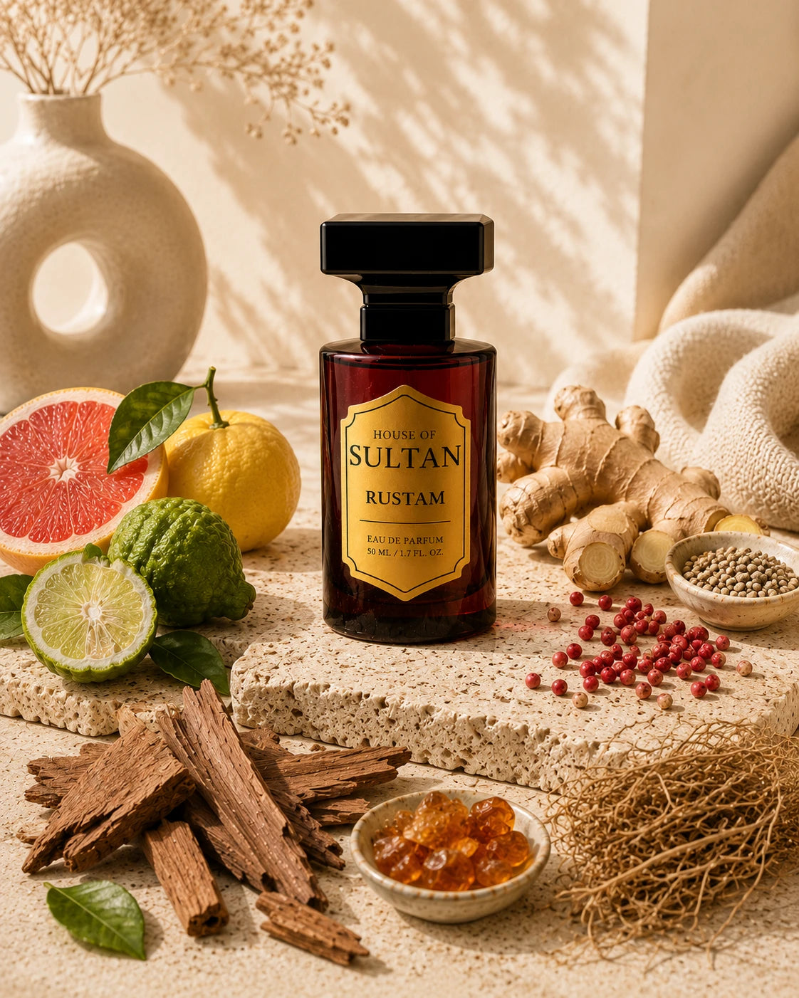 Rustam fragrance bottle